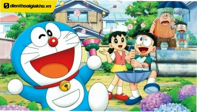 Hình nền Doremon và Nobita ngầu, thể hiện tình bạn vượt không gian