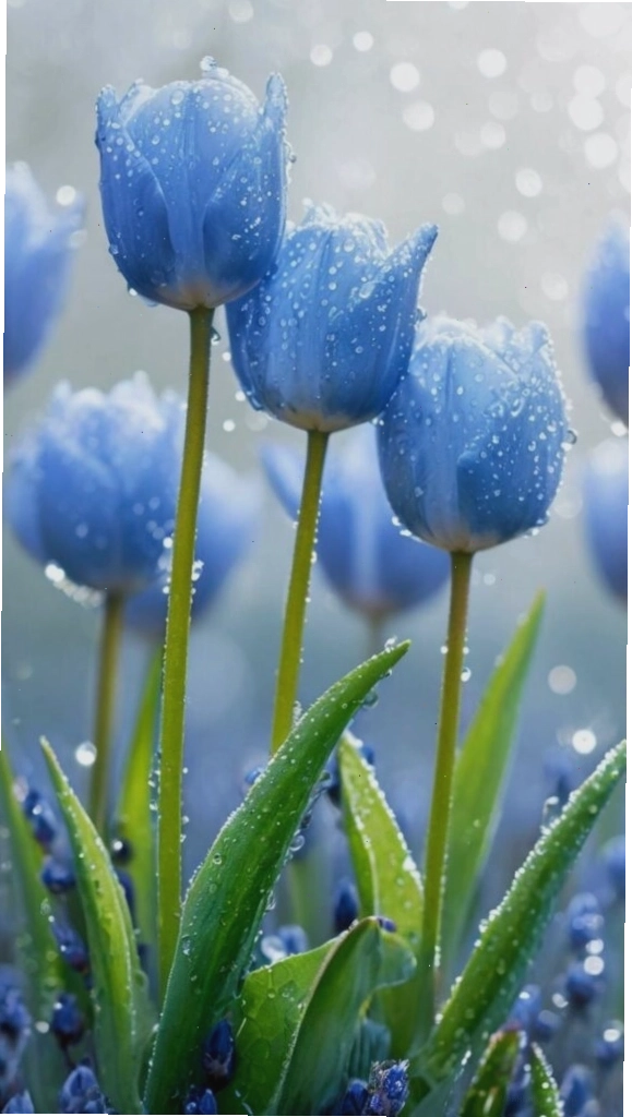 Hình nền hoa tulip với phong cách tối giản