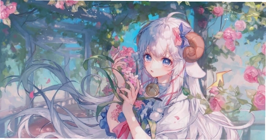 Hình nền máy tính Anime 4K với nhân vật nữ và phong cảnh hùng vĩ