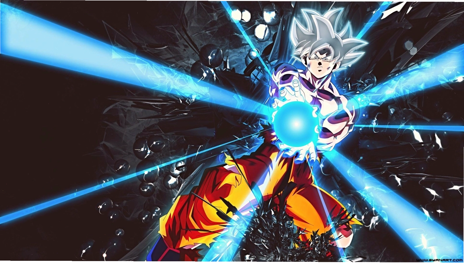 Hình nền Songoku Super Saiyan God đỏ rực cho điện thoại