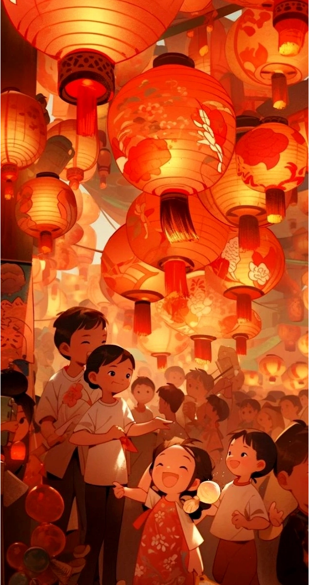 Hình nền Tết đèn lồng đỏ làm mới màn hình điện thoại