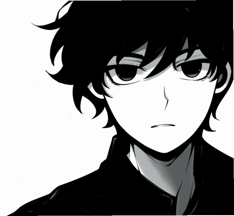 Hình nền trai anime nam lạnh lùng với phong cách đen trắng