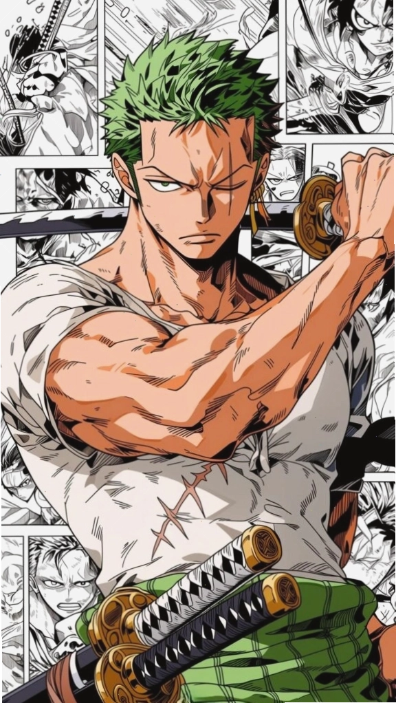 Hình nền Zoro với bắp săn chắc và ánh mắt lạnh lùng uy lực