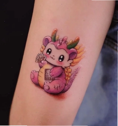Hình xăm rồng chibi độc đáo