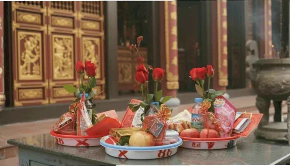 Lễ vật cầu duyên tại Chùa Ngọc Hoàng