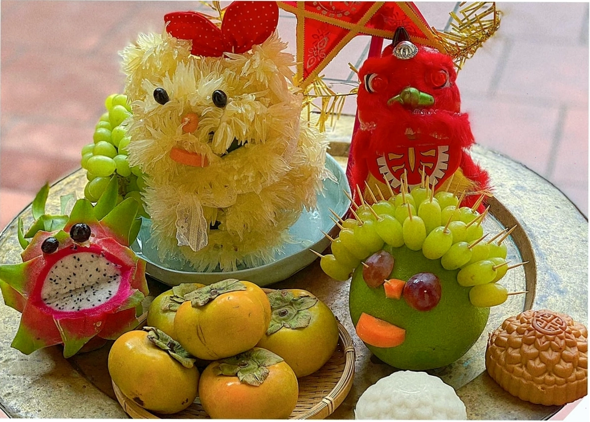 Mâm cỗ Trung thu truyền thống thể hiện ước mong đủ đầy