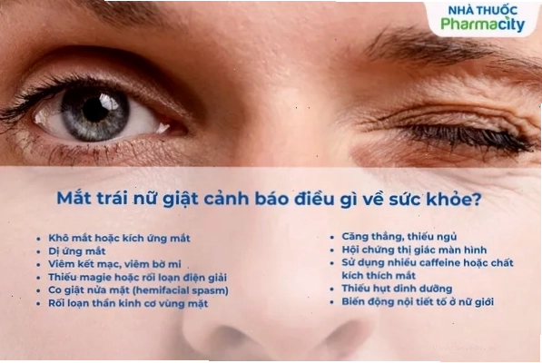 Mắt trái nữ giật cảnh báo bệnh gì và khi nào cần gặp bác sĩ