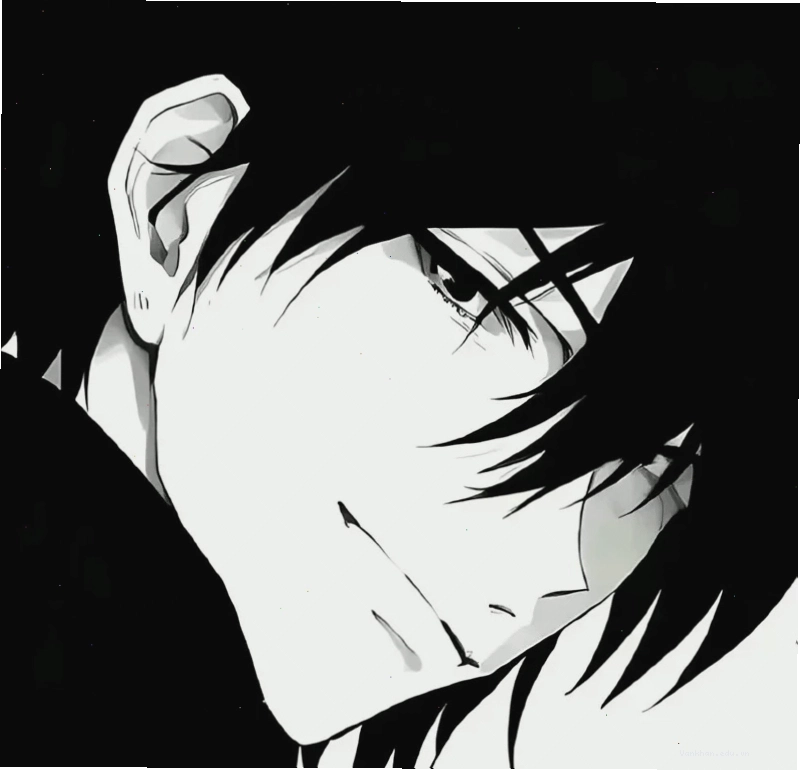 Nét đẹp trai anime nam trong ảnh nền đen trắng nghệ thuật
