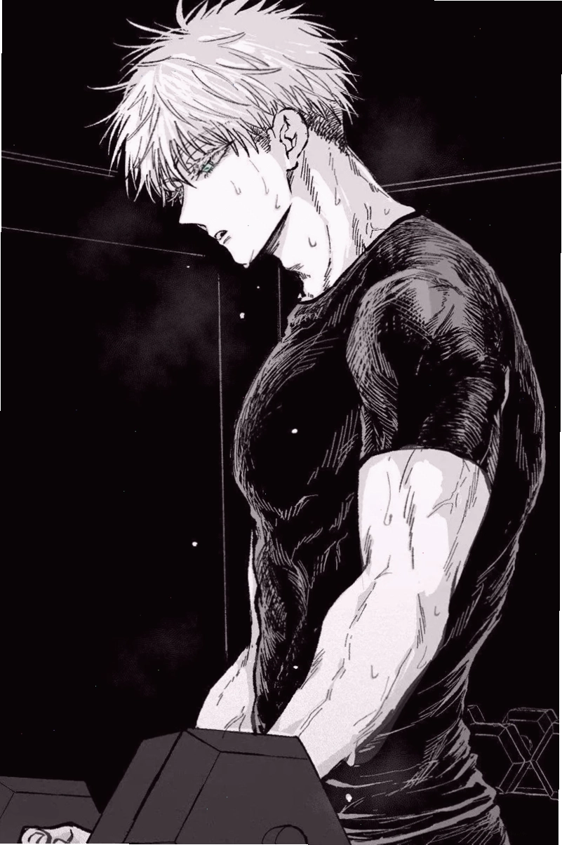Nét đẹp trai anime nam trong ảnh nền đen trắng với biểu cảm trầm tư