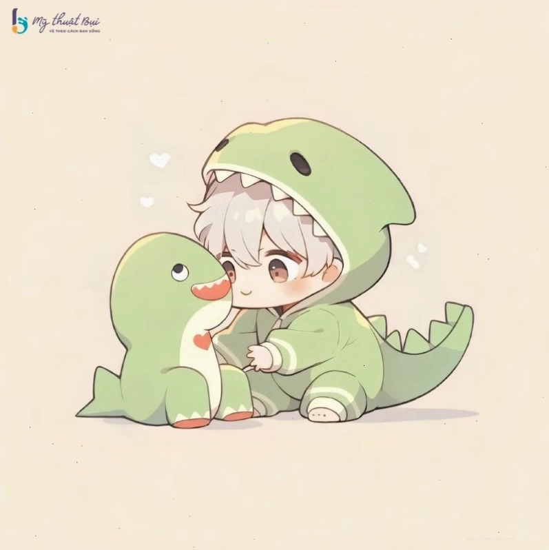 Nhân vật anime nam cute với đôi mắt to tròn và mái tóc phong cách