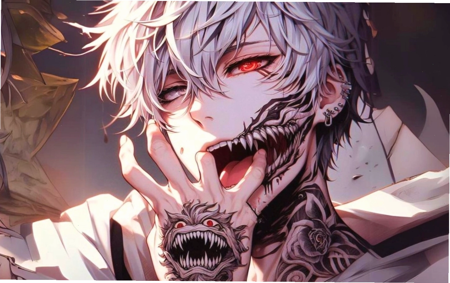 Nhân vật anime nam thể hiện sự quyết tâm và sức mạnh nội tại