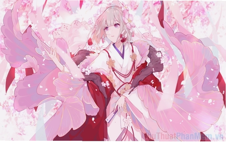 Phong cảnh anime hoa anh đào nở rộ tuyệt đẹp