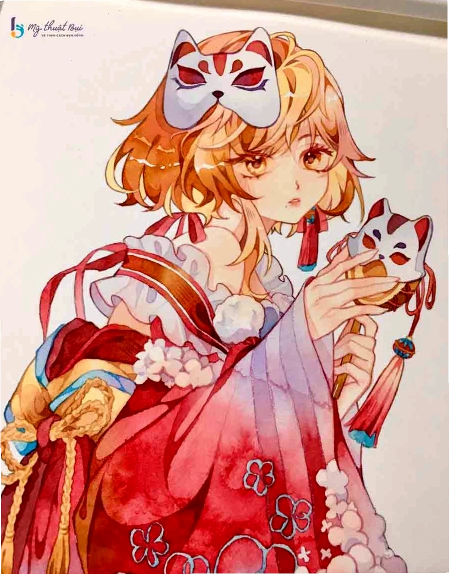 Tác phẩm vẽ anime nữ với phong cách chibi đáng yêu