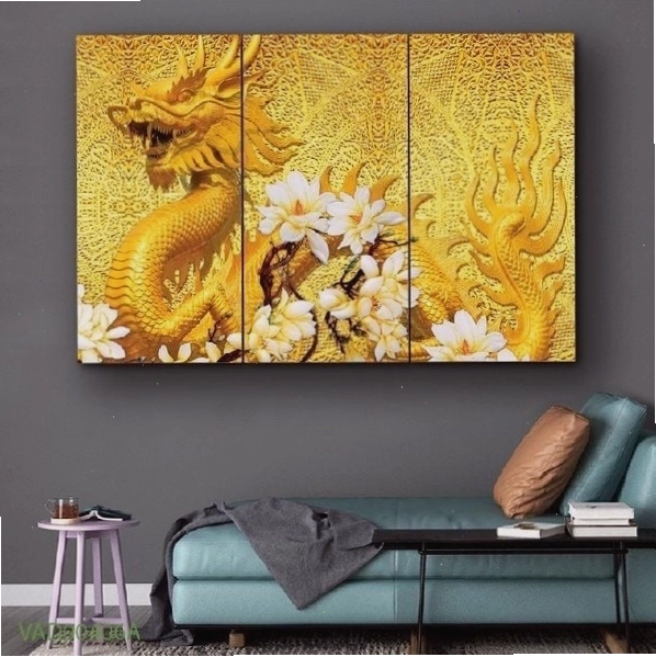 Tranh phong thủy hình rồng biểu tượng cho quyền lực và may mắn