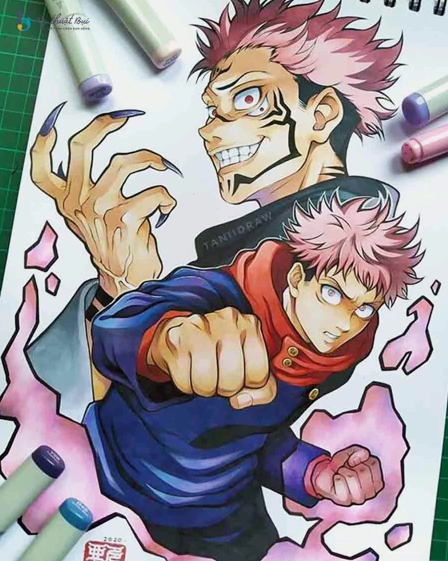 Tranh vẽ anime nam đẹp với nụ cười tỏa nắng