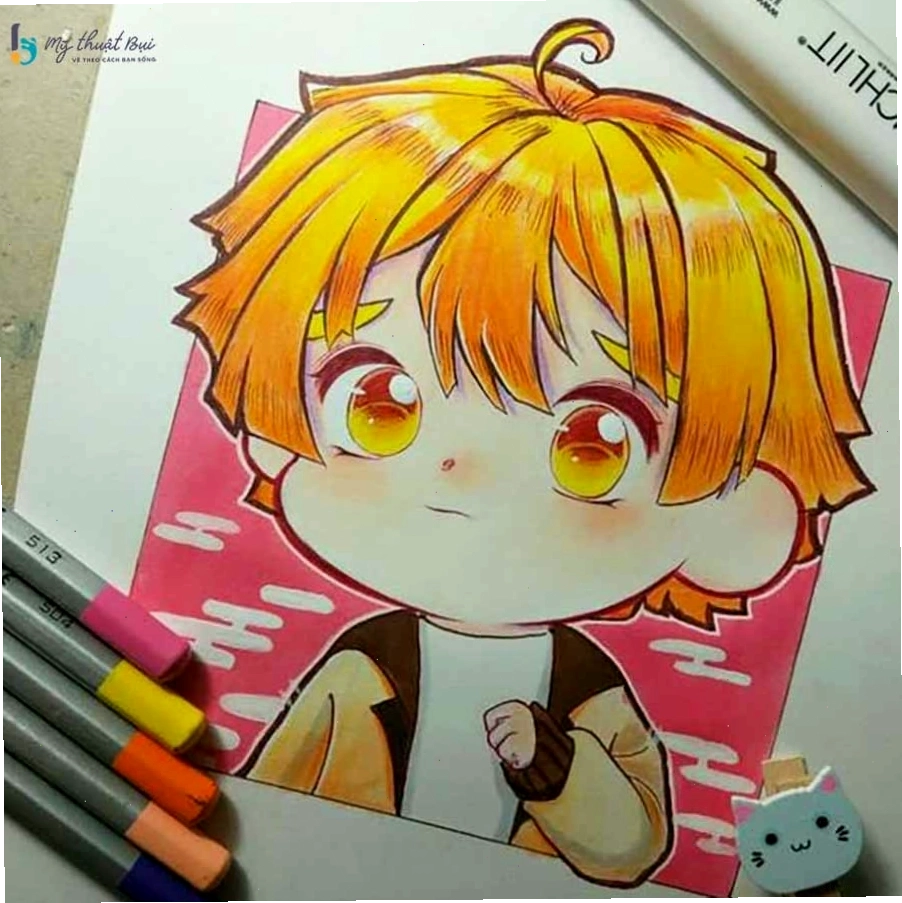 Tranh vẽ anime nam theo phong cách chibi dễ thương
