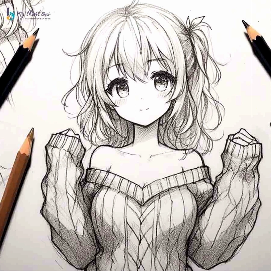 Tranh vẽ anime nữ đẹp