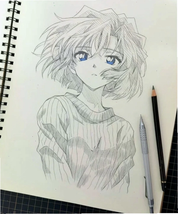 Vẽ tranh anime nữ buồn với ánh mắt sâu lắng