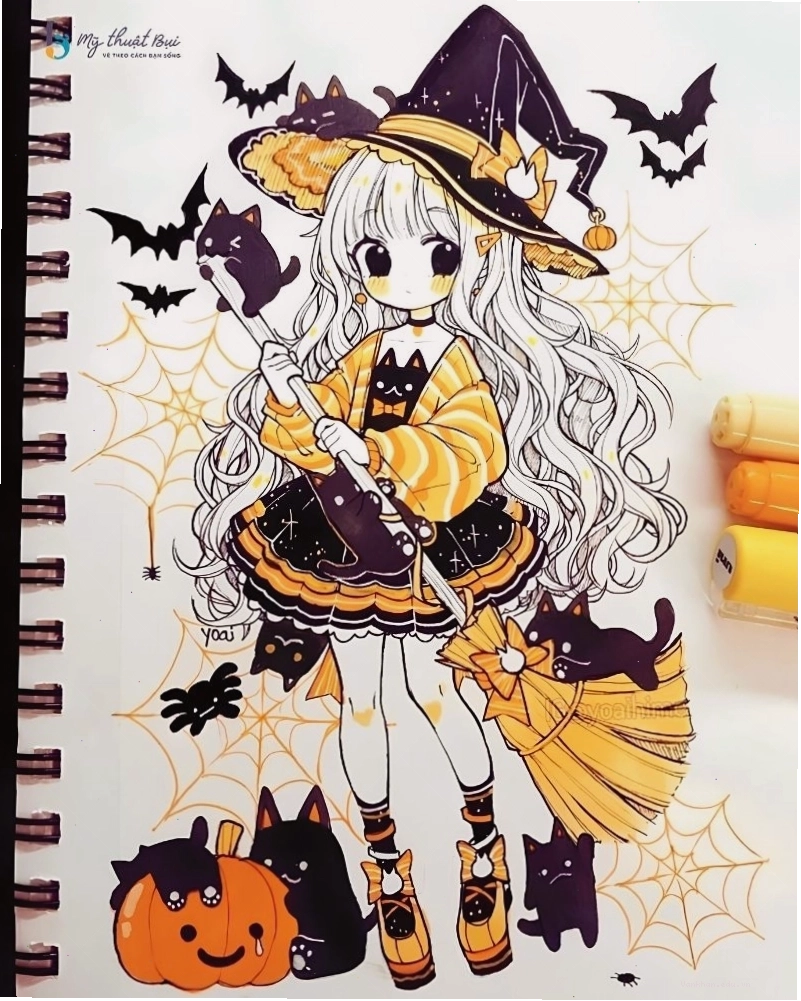 Vẽ tranh anime nữ đẹp với phong cách chibi