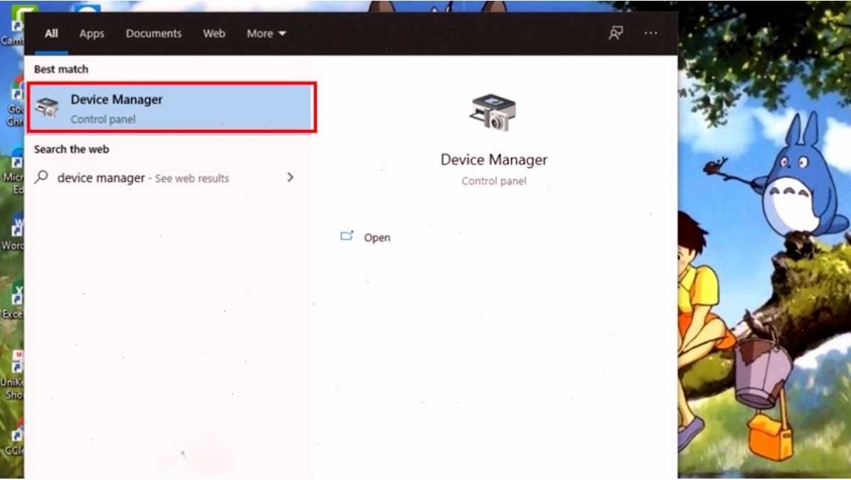 Mở Device Manager để quản lý trình điều khiển thiết bị