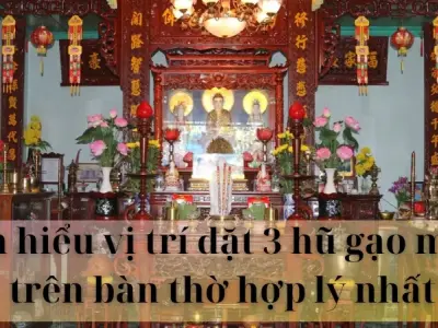 Tìm hiểu vị trí đặt 3 hũ gạo muối trên bàn thờ hợp lý nhất