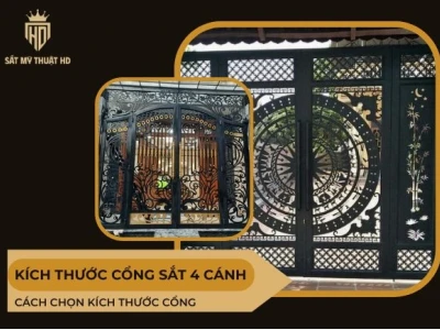 Kích Thước Cổng Sắt 4 Cánh Theo Phong Thủy Chuẩn Tài Lộc